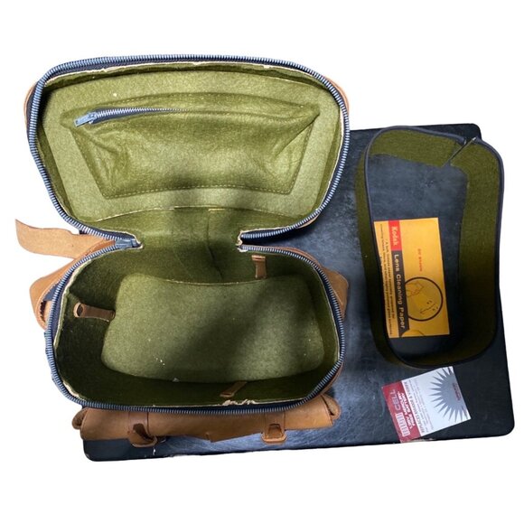 Vintage Belding Leather Camera Bag With Dual Buckle Closure & Top Handle - Picture 12 of 16